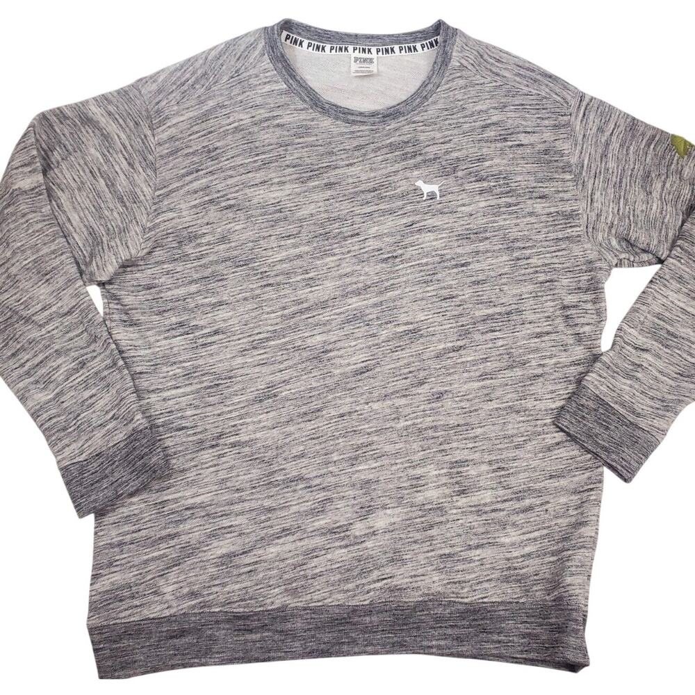 Victorias Secret Size L Pink Grey Heathered Longsleeve Pullover Sweatshirt Large